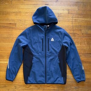Reebok‎ Hooded Softshell Jacket Mens Medium Blue Full Zip Athletic Activewear
